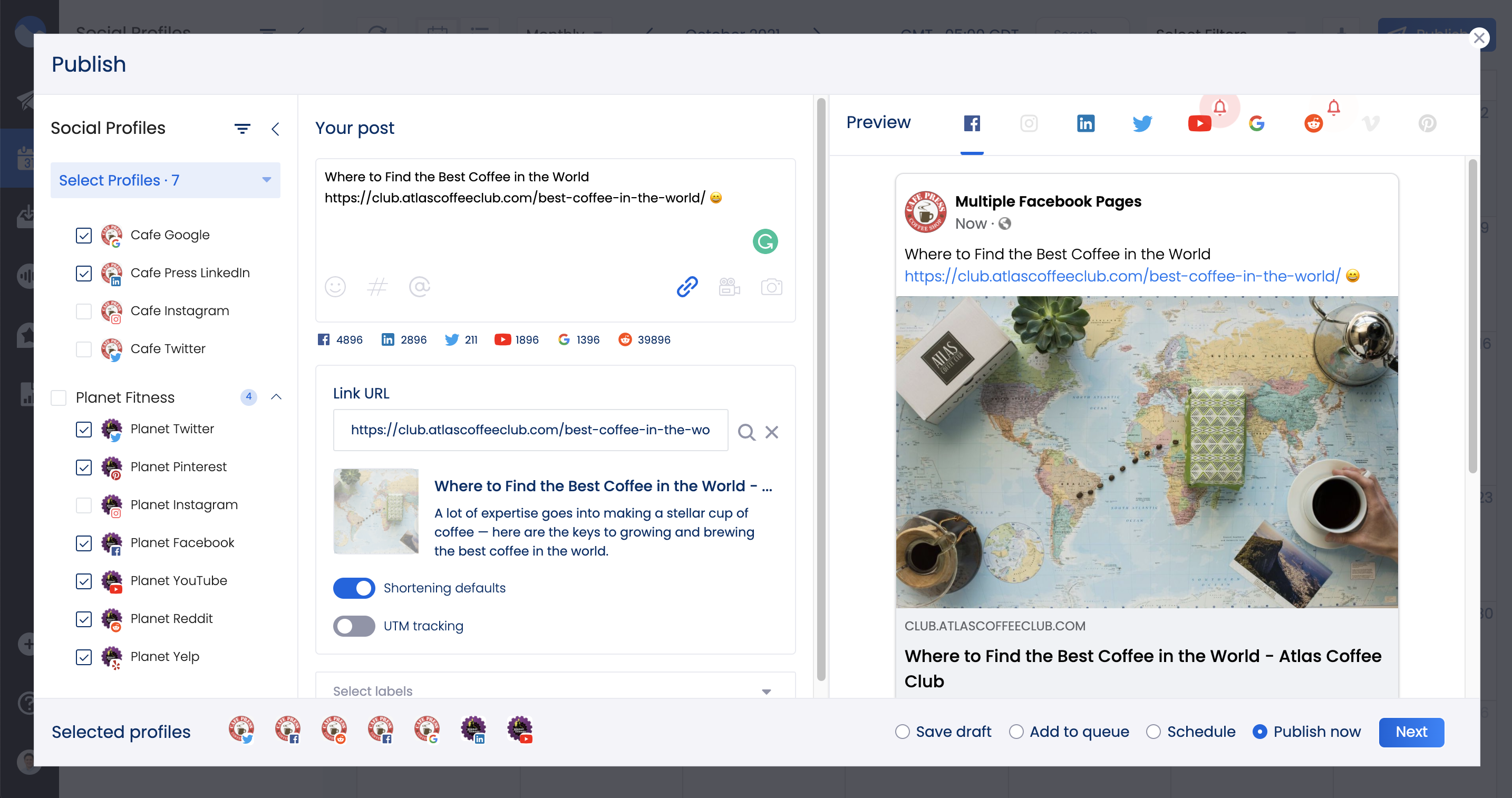 screenshot of Vista Social
